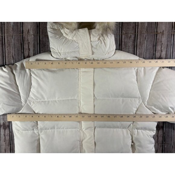 LL Bean Warm Long Goose Down Puffer Hood Coat Jacket sz L Petite co: white NWOT - Picture 8 of 9